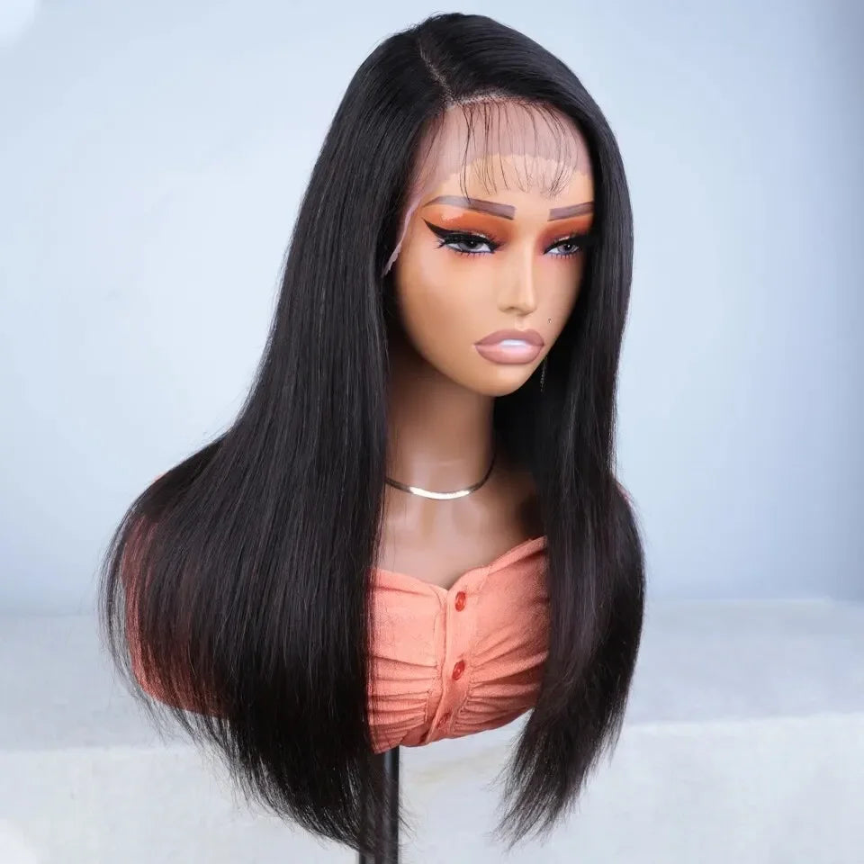18 46 Inch 200 Density Frontal Wig For Black Women Brazilian Wigs Human Hair 5x5 Bone Straight HD Transparent Lace Front Wigs