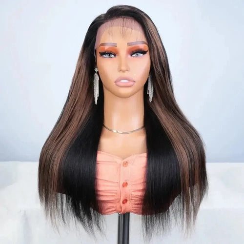 "Premium Frontal Lace Wig, 100% Human Hair, Handcrafted, Eighteen to Forty Six Inch - Radiant Roots
