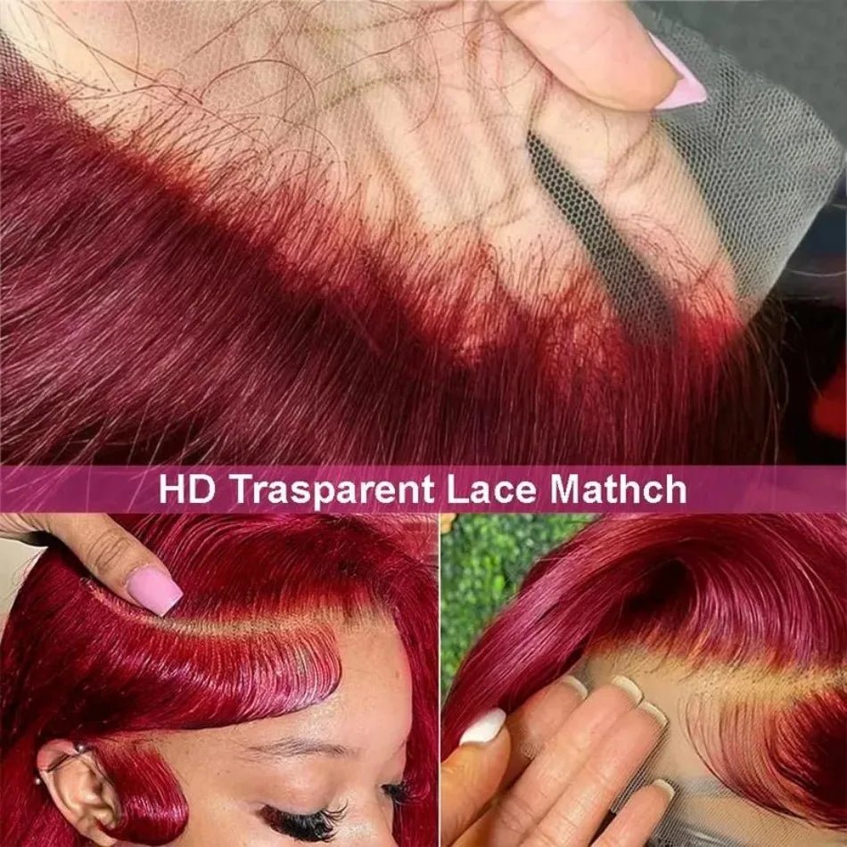 Red Lace Front Wig, Human Hair - Radiant Roots