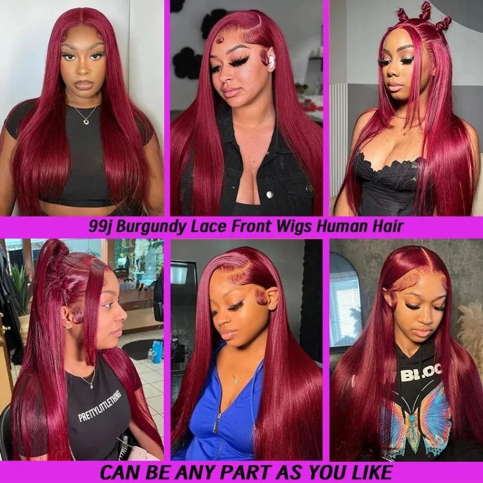 Red Lace Front Wig, Human Hair - Radiant Roots