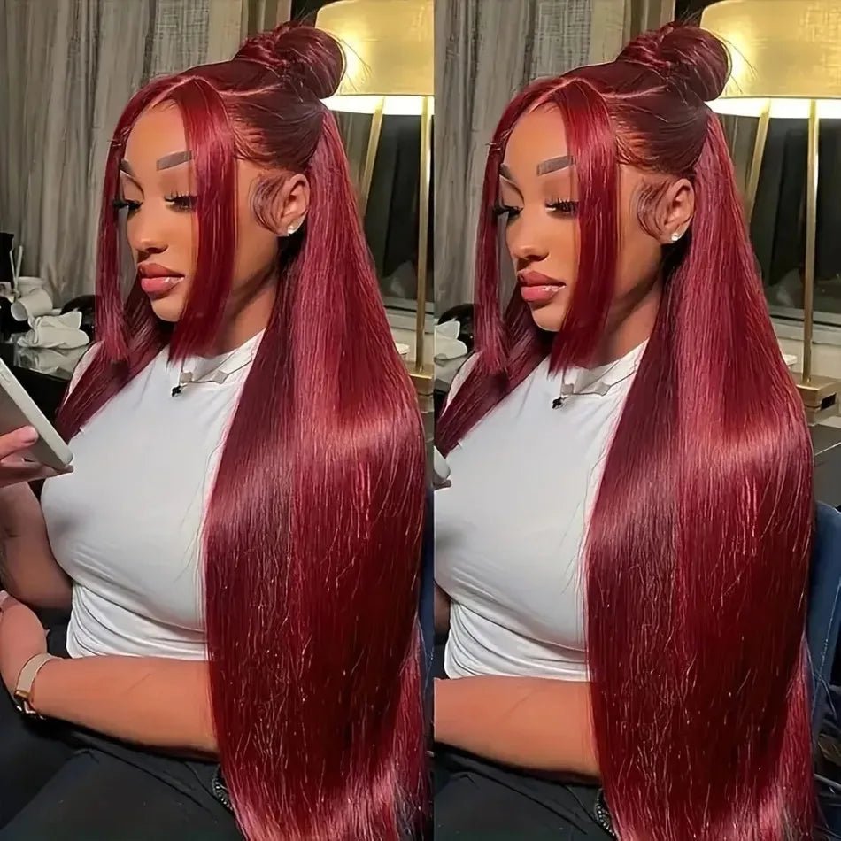 Red Lace Front Wig, Human Hair - Radiant Roots