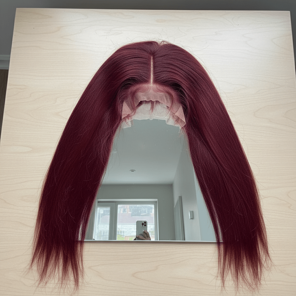 Red Straight Lace Front Wig - Brazilian Remy Hair - Radiant Roots